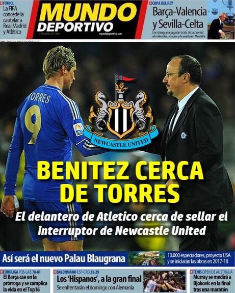İspanyol basınından Mundo Deportivo da oyuncunun Newcastle'a transferini manşetten duyurdu.