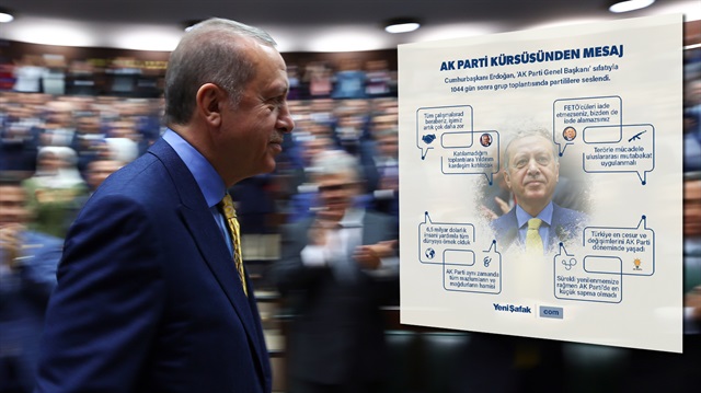 Cumhurbaşkanı ve AK Parti Genel Başkanı Recep Tayyip Erdoğan, gelecek dönemde atılacak adımlara dair parti kürsüsünden önemli ipuçları verdi.