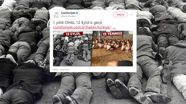 Cumhuriyet gazetesi 15 Temmuz ve 12 Eylül'ü karşılaştırdı.