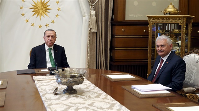 Cumhurbaşkanı Erdoğan, Başbakan Yıldırım'ı kabul etti.