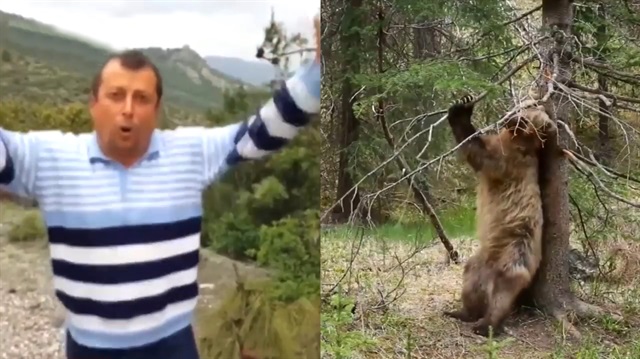'Ayı gören adama' hazırlanan klip sosyal medyayı salladı