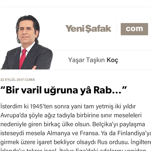 “Bir varil uğruna yâ Rab…”