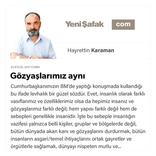 Gözyaşlarımız aynı