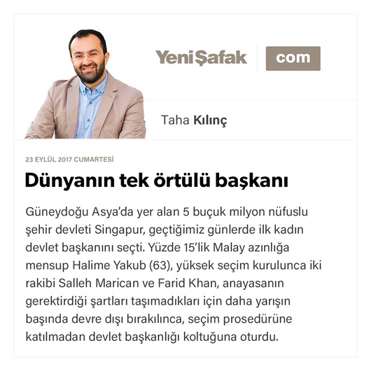 Dünyanın tek örtülü başkanı