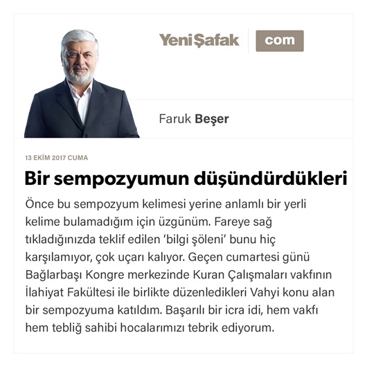 Bir sempozyumun düşündürdükleri