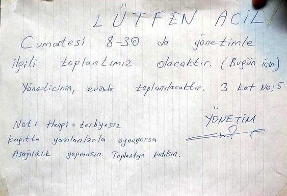 İsyan bayrağını çekmiş apartman yöneticilerinden güldüren 26 uyarı 