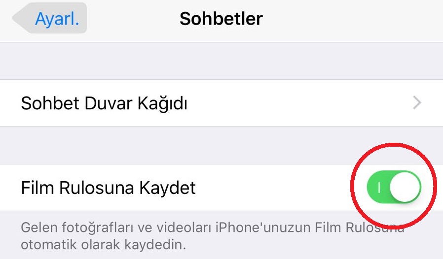 WhatsApp'tan gelen fotoğrafların galeriye kaydedilmesi nasıl engellenir?
