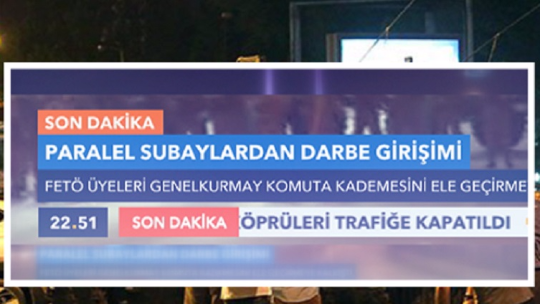 The public learned of the coup attempt from TVNET
