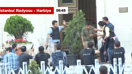 The moment the putschists surrendered in the TRT Istanbul Radio studio
