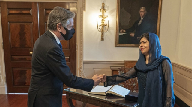 US Secretary of State Antony Blinken and women's rights icon Malala Yousafzai