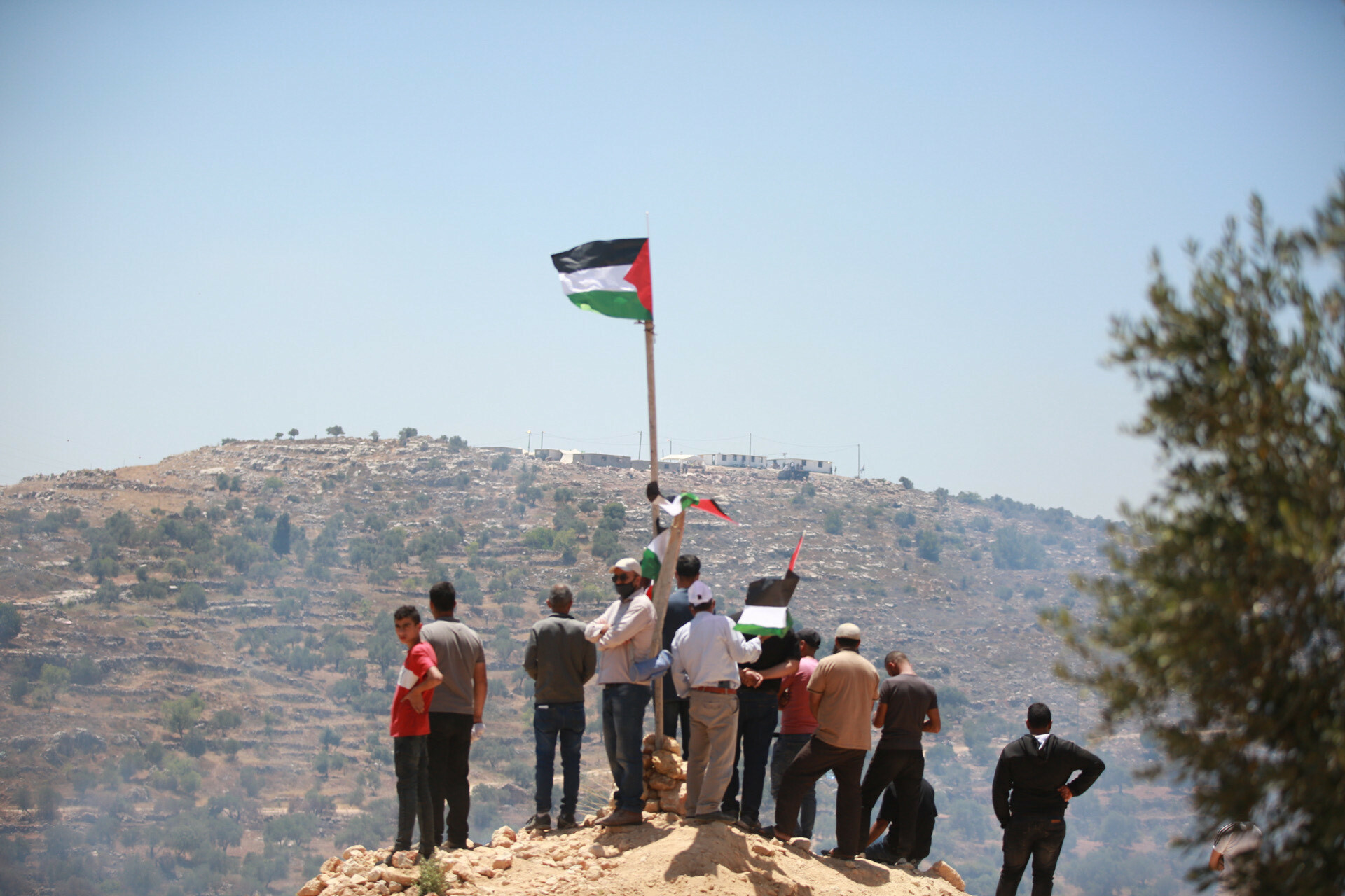 Palestinians' protest against Jewish settlements in West Bank