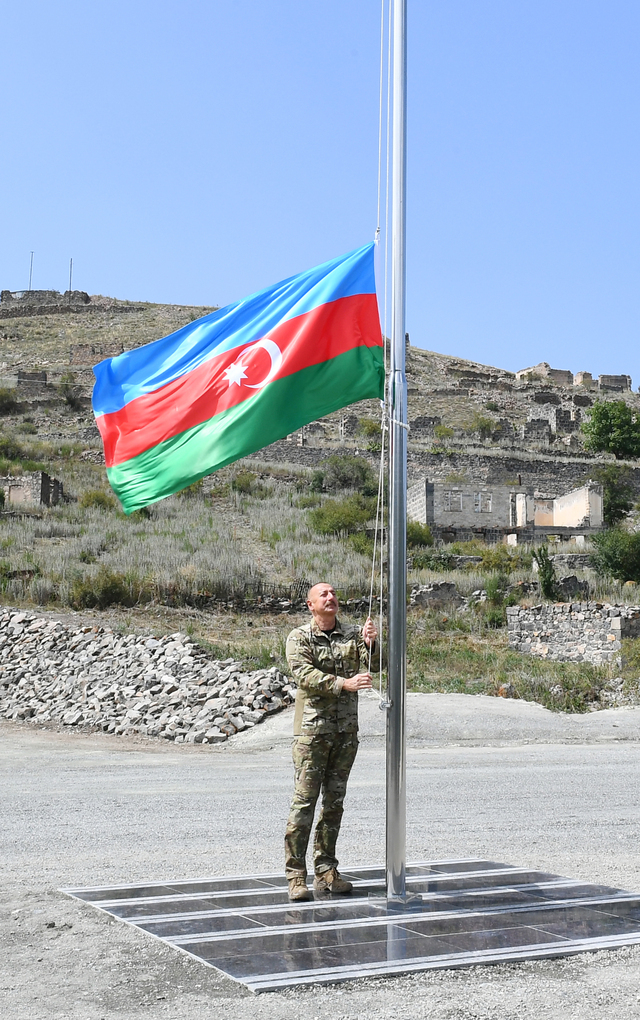 Azerbaijan's Aliyev visits liberated Karabakh towns of Lachin, Kalbajar​​​​​​​