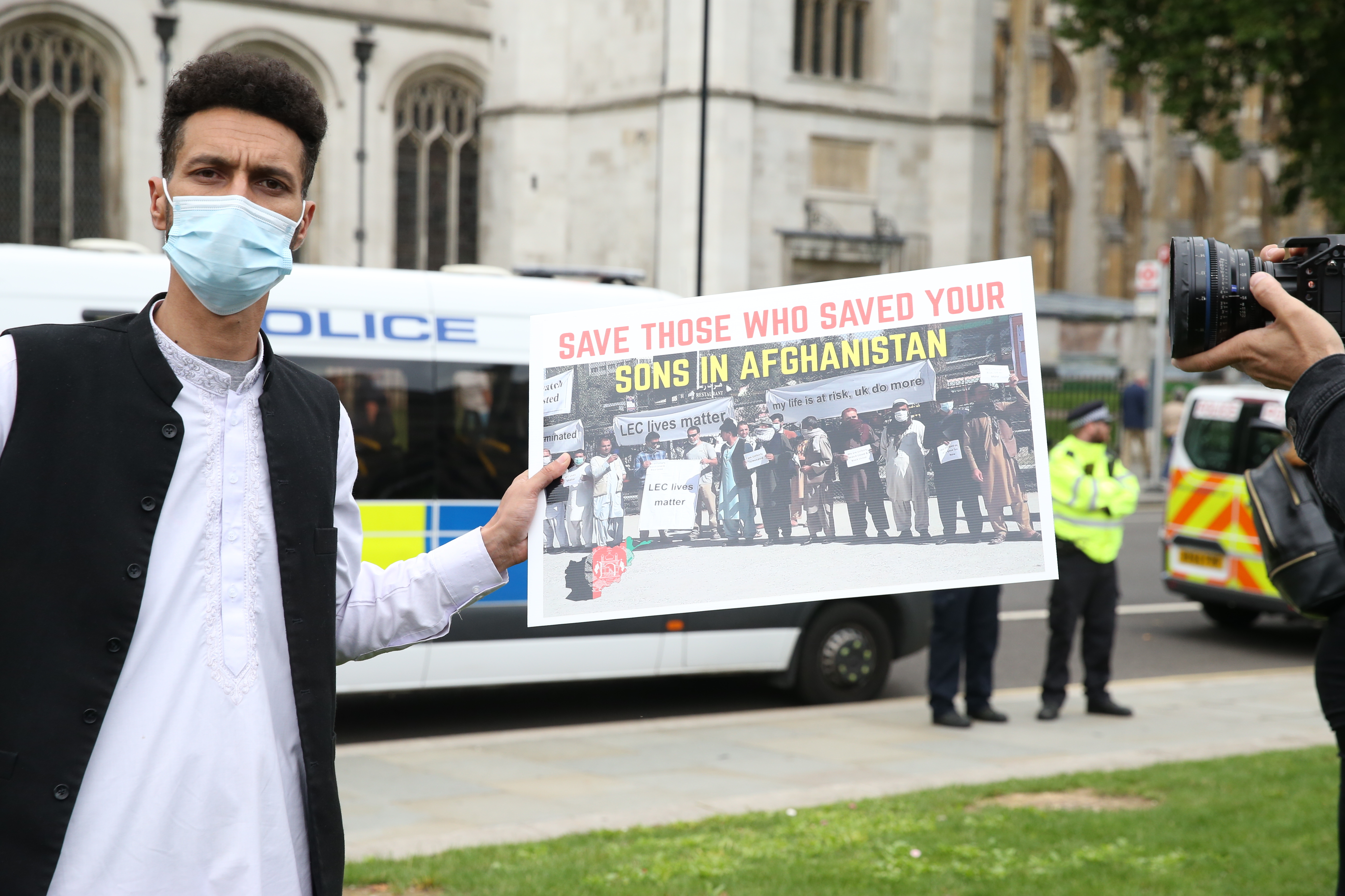 Afghans hold demonstration in London after Taliban's Kabul takeover