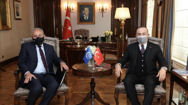 Turkey's foreign minister Mevlut Cavusoglu and UfM secretary-general Nasser Kamel 