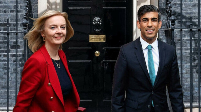 UK Conservative Party leadership candidates Rishi Sunak (R) and Liz Truss (L)