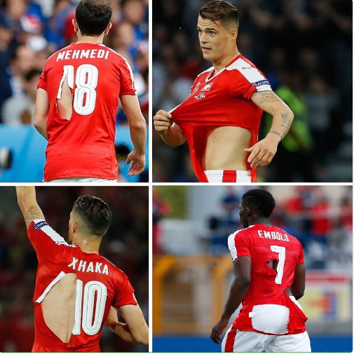 Euro 2016 A grubunda oynanan İsviçre-Fransa maçında 3 oyuncunun forması yırtıldı.