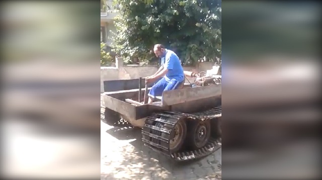 Trabzonlu vatandaş el yapımı tank üretti