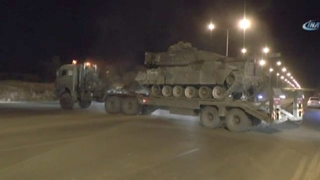 30-vehicle military convoy on the Syrian border
