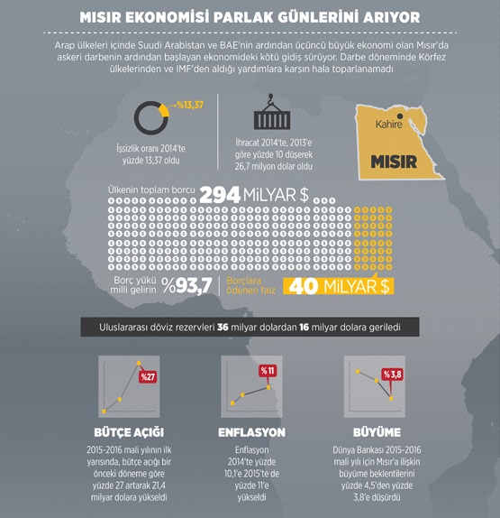 Mısır'ın uluslararası döviz rezervleri 36 milyar dolardan 16 milyar dolara geriledi. 