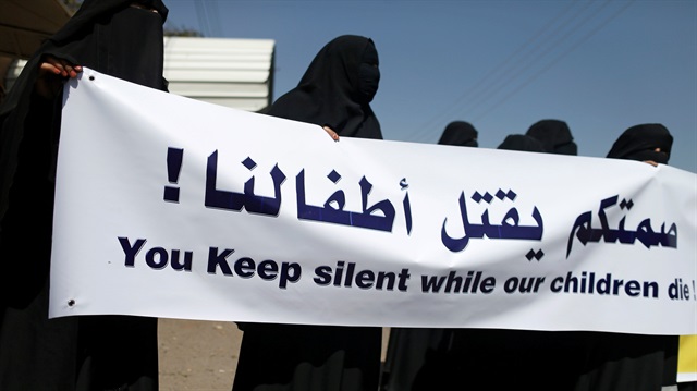 Yemenli kadınlardan BM önünde protesto