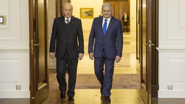 AK Parti kongresinde yayınlanan filmde, Başbakan Binali Yıldırım ve Devlet Bahçeli'nin görüşmesinden kareler yer aldı.