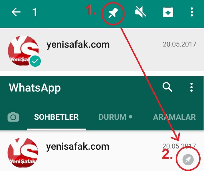 Whatsapp sohbet sabitleme özelliği yayında!