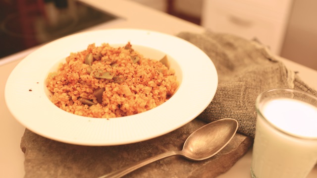 Taze Fasulyeli Bulgur Pilavı