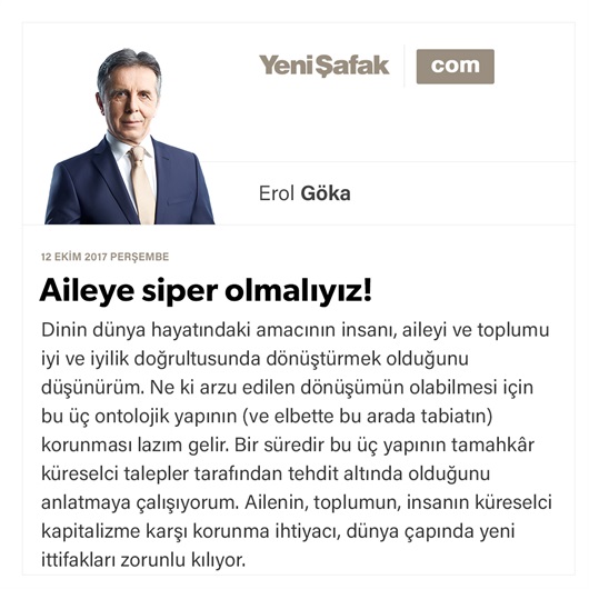 Aileye siper olmalıyız!