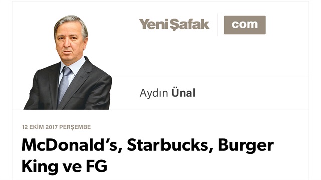 McDonald’s, Starbucks, Burger King ve FG