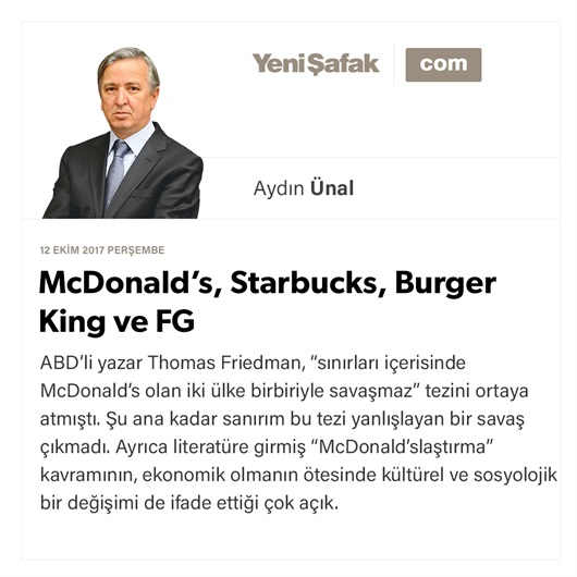 McDonald’s, Starbucks, Burger King ve FG