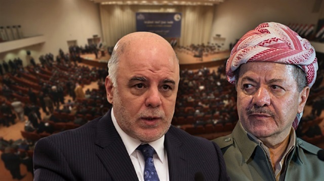 Iraqi Prime Minister Haider al-Abadi (L) and KRG President Masoud Barzani