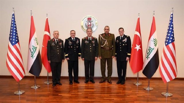 Orgeneral Akar, Iraklı mevkidaşı Ganim ve ABD'li generallerle bir araya geldi