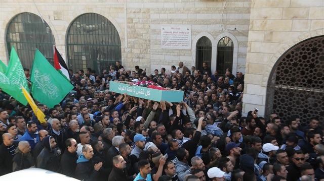 Funeral ceremony of Palestinian Basil Ibrahim in Jerusalem