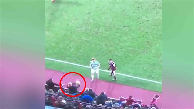 Hearts taraftarından Celticli futbolcuyu çıldırtan hareket