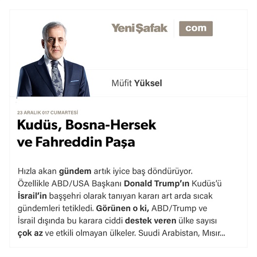 Kudüs, Bosna-Hersek ve Fahreddin Paşa
