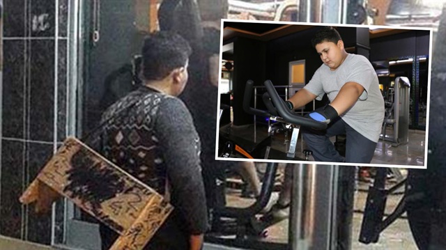 Suriyeli Muhammet'in spor salonu üyesi tarafından çekilen bu fotoğrafı sosyal medyada binlerce defa paylaşılmıştı.