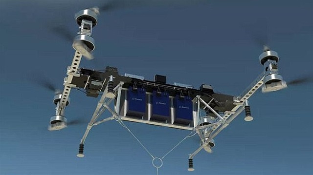 Boeing'in dev kargo drone'u 227 kg yük taşıyabiliyor.