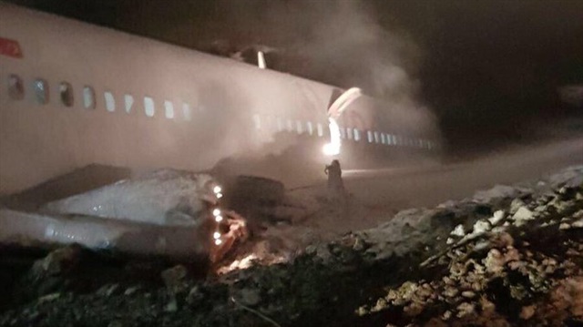 Trabzon Havalimanı'nda uçak pistten çıktı