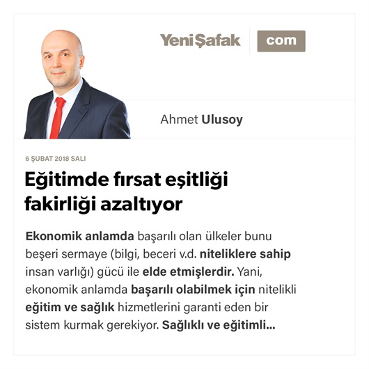 Eğitimde fırsat eşitliği fakirliği azaltıyor
