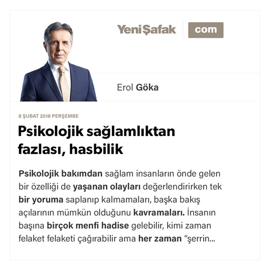 Psikolojik sağlamlıktan fazlası, hasbilik
