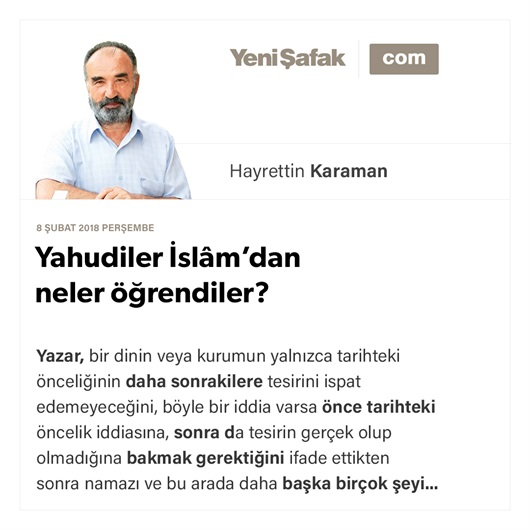 Yahudiler İslâm’dan neler öğrendiler?