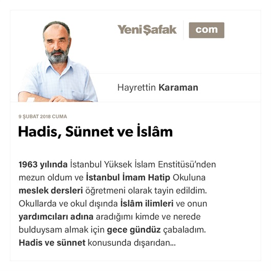 Hadis, Sünnet ve İslâm