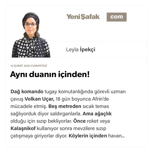 Aynı duanın içinden!