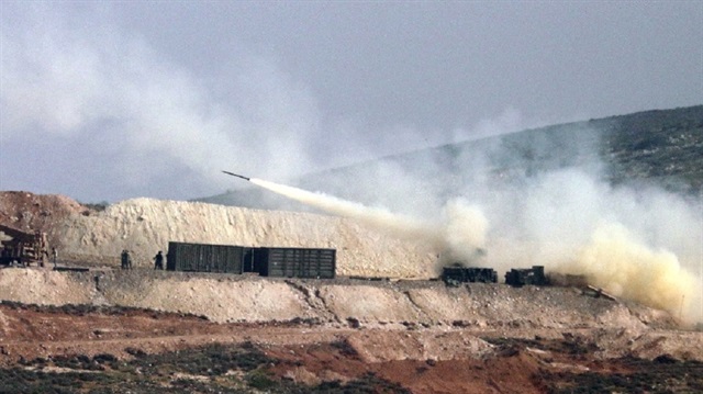 Afrin’deki terör unsurları roketatarlarla vuruluyor