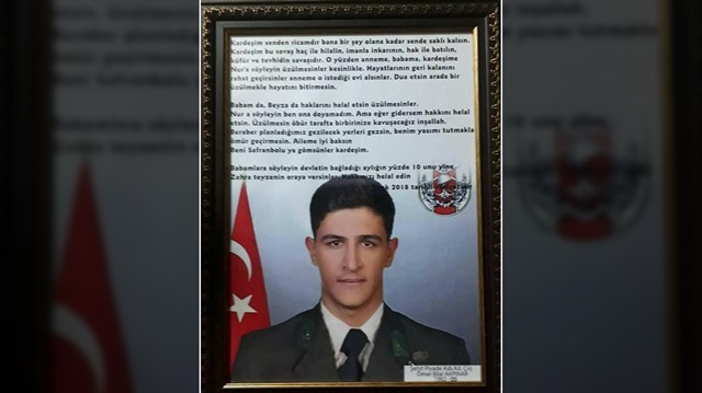 Afrin şehidi Astsubay Ömer Bilal Akpınar’ın ağlatan vasiyeti