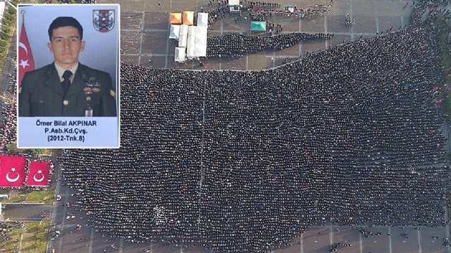Şehir Astsubay Ömer Bilal Akpınar'i binlerce kişi son yolculuğuna uğurlamıştı.