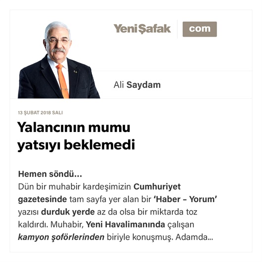 Yalancının mumu yatsıyı beklemedi