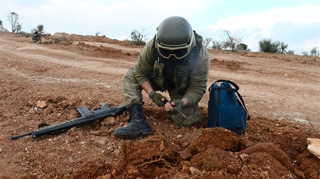Image result for Turkish security forces seize landmines in Afrin