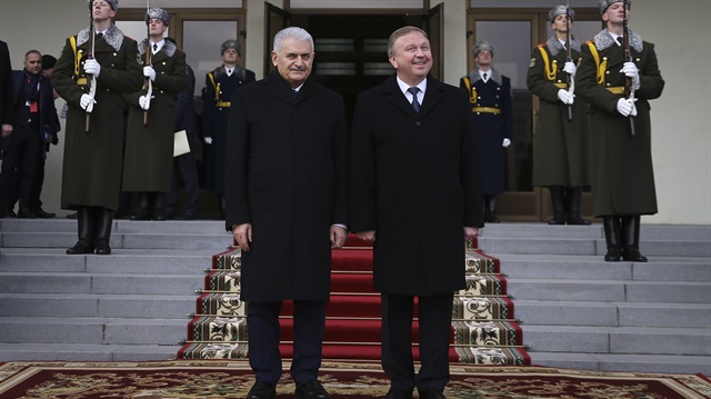 Başbakan Binali Yıldırım ve Belarus Başbakanı Andrey Kobyakov.