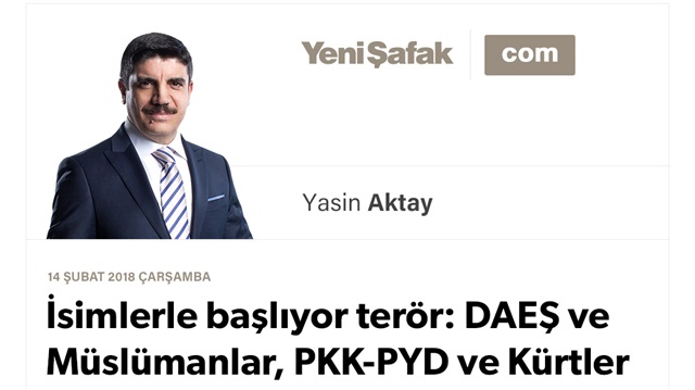 İsimlerle başlıyor terör: DAEŞ ve Müslümanlar, PKK-PYD ve Kürtler
